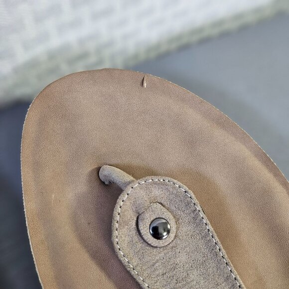 Torrid Womens adjustable Buckle Suede Sandals Size 11.5 Tan Slip-On Like New - Picture 4 of 9